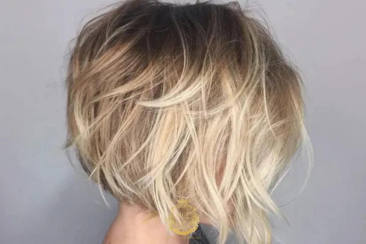 textured layer bob haircut women