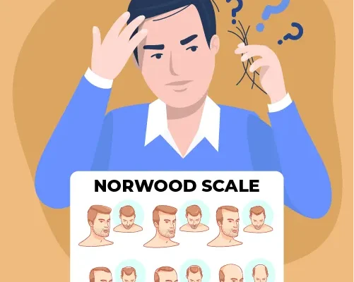 Calvície masculina: informações da escala de Norwood